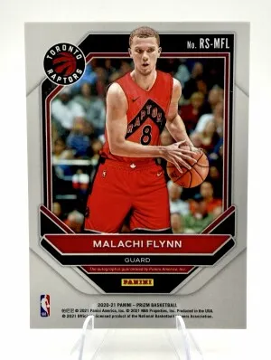 2020-21 Prizm MALACHI FLYNN ROOKIE Signatures AUTO back