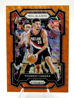 2023-24 Prizm TOUMANI CAMARA Orange Wave ROOKIE /60 front