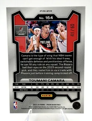 2023-24 Prizm TOUMANI CAMARA Orange Wave ROOKIE /60 back