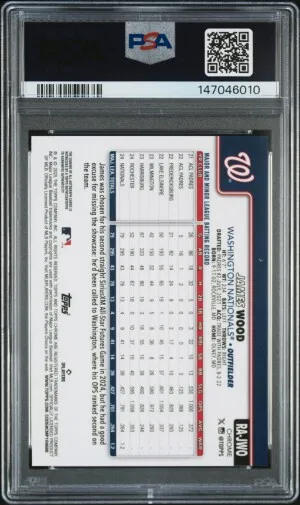 2025 Topps Chrome Rookie Autographs James Wood Rookie Auto-Purple Speckle /299 back