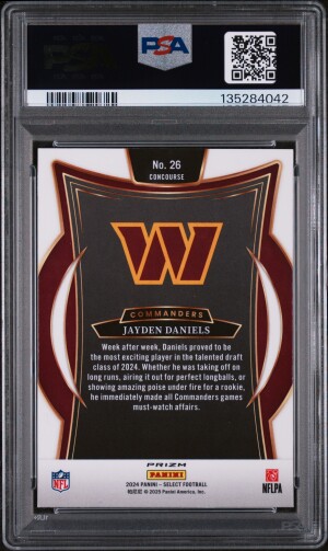 2024 Panini Select Jayden Daniels Black & Blue Shock PSA 10 back