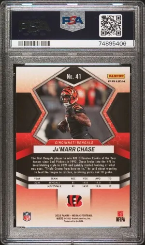2022 Panini Mosaic Ja’marr Chase Reactive Orange back