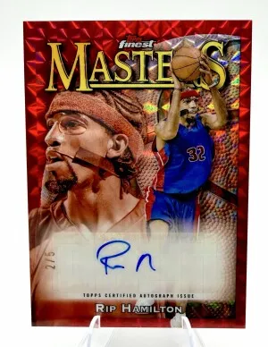 2024 Topps Finest RIP HAMILTON Masters Red Geometric AUTO /5 front