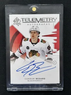 Connor Bedard SP Authentic Telemetry On Card Auto T-CB front