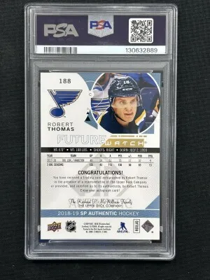 Robert Thomas SP Authentic Future Watch Auto PSA 9 back