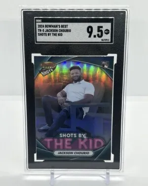 Jackson Chourio 2024 Bowman’s Best Shots By The Kid SGC 9.5 Rookie front