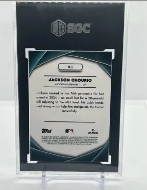 Jackson Chourio 2024 Bowman’s Best Shots By The Kid SGC 9.5 Rookie back