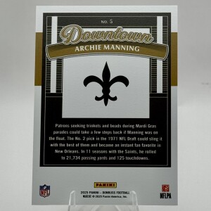 Archie Manning 2025 DONRUSS Downtown! back