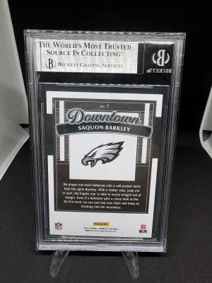 2025 Panini Donruss Downtown Insert Saquon Barkley #7 Eagles BGS 9 back