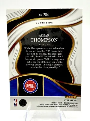 2023-24 Select Courtside AUSAR THOMPSON Red Wave Prizm ROOKIE SP back