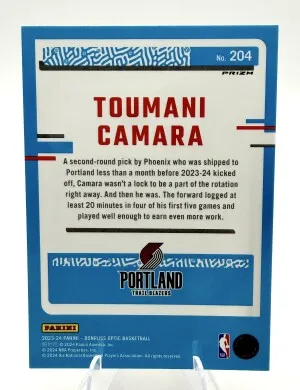 2023-24 Donruss Optic TOUMANI CAMARA Photon ROOKIE Prizm SP back