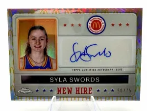 2024 Topps Chrome New Hire SYLA SWORDS McDonald’s Refractor AUTO /75 front