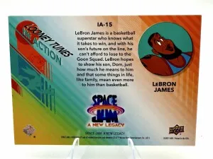 2021 Upper Deck Space Jam LEBRON JAMES Looney Tunes In Action Aqua Sparkle /599 back