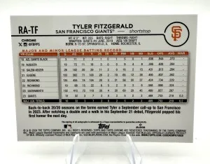 2024 Topps Chrome TYLER FITZGERALD Black And White Mini Diamonds ROOKIE AUTO SSP back