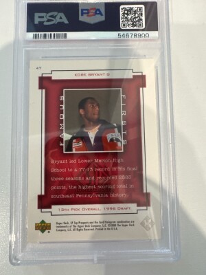 2000 SP Top Prospects Kobe Bryant Famous Firsts back