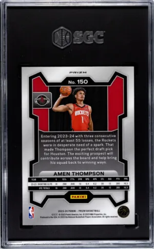 2023-24 Panini Prizm Amen Thompson SGC 9.5 back