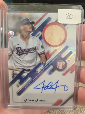 2025 Topps Pristine Josh Jung Bat Relic Auto front