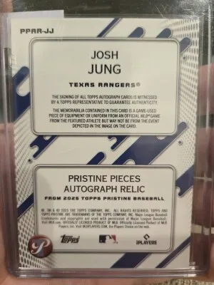 2025 Topps Pristine Josh Jung Bat Relic Auto back