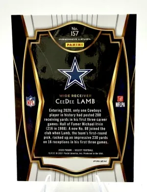 2020 Select Premier Level CEEDEE LAMB Silver Holo ROOKIE back