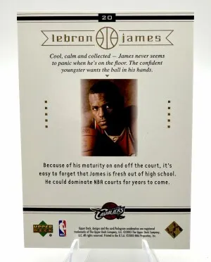 2003 Upper Deck Box Set LEBRON JAMES Wise Beyond ROOKIE back