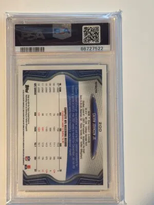 2013 Topps Chrome Calvin Johnson Jr. Blue Wave Refractor back