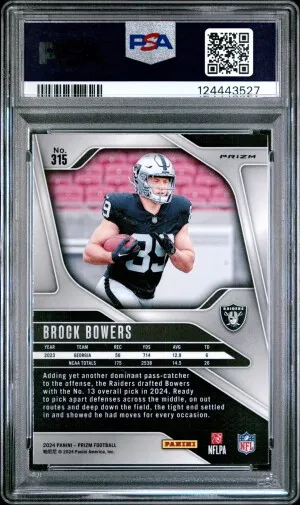 2024 Panini Prizm Brock Bowers Silver Prizm back
