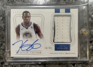 2017 National Treasures Kevin Durant Clutch Factor Patch Auto /49 front