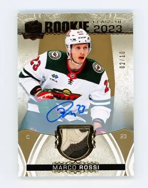 2022-23 Upper Deck The Cup MARCO ROSSI Rookie Card RC AUTO AUTOGRAPH PATCH GOLD #/10 - Minnesota Wild Vancouver Canucks front