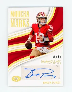 2023 Panini Immaculate BROCK PURDY Rare MODERN MARKS GOLD AUTO AUTOGRAPH #/49 San Francisco 49ers front