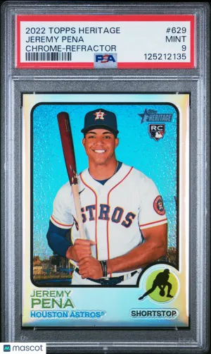 2022 Topps Heritage Jeremy Pena #629 Chrome Refractor 106/673 PSA 9 front
