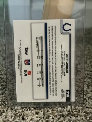 2025 Topps Chrome Riley Leonard Aqua /199 back