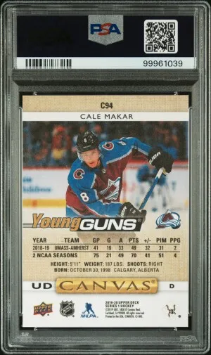 2019 Upper Deck Canvas Cale Makar back