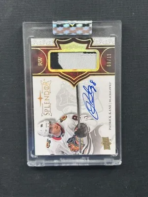 patrick kane splendor /11 upper deck 2017-18 patch auto BL-PK Blackhawks front