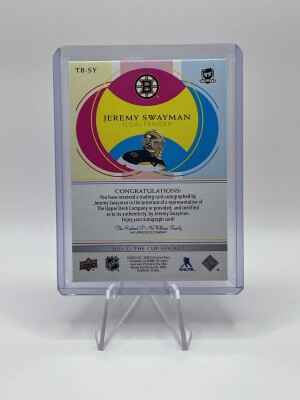 Jeremy Swayman| 24-25 UD The Cup| The Basics Rookies| Auto| 21-22 UD The Cup Update back