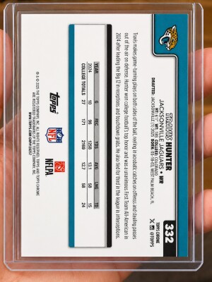 Travis Hunter Rookie Card Topps Chrome 2025 Red/White/Blue Parallel back