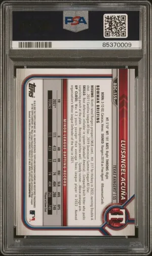 2022 Bowman Draft Chrome Sapphire Edition Luisangel Acuna back