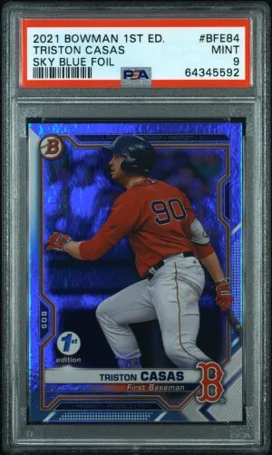 2021 Bowman 1ST ED Triston Casas Sky Blue Foil front