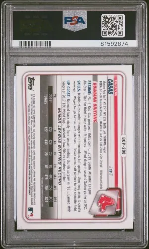 2020 Bowman Chrome Triston Casas Prospects-Purple Refractor 167/250 back
