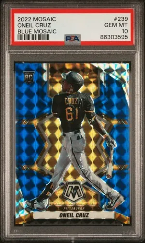 2022 Panini Mosaic O'Neil Cruz Blue Mosaic 41/ 99 front