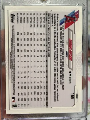 21 Topps Chrome Refractor  Shohei Othani back