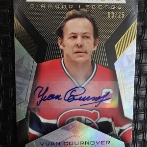 2025-26 UD Black Diamond Yvan Cournoyer Diamond Legends Auto 09/25 front