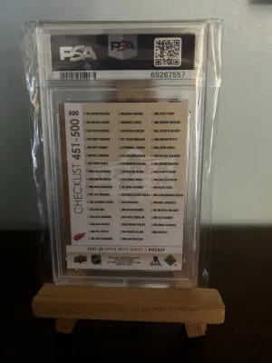 2021-22 Series 2 Seider / Raymond Speckled Rainbow Foil Young Guns Checklist #500 PSA 9 back