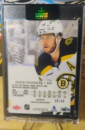 2025 Flair David Pastrnak Blue Ice /50 back