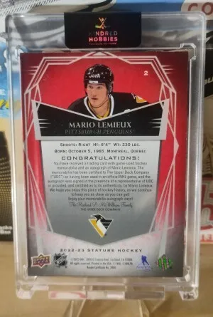 2023 Upper Deck Stature Mario Lemiuex Patch Autograph #/3 back