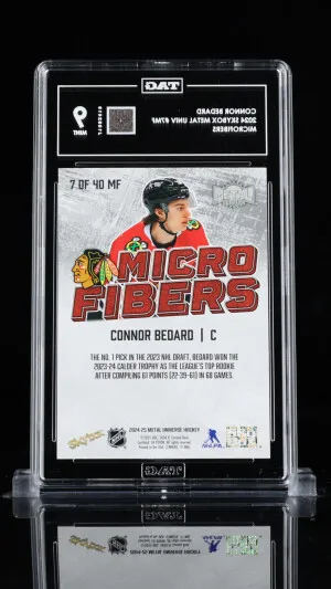 2024 SkyBox Metal Universe Connor Bedard #7MF TAG 9 back