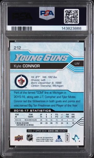 2016 Upper Deck Kyle Connor PSA 10 back