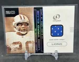 Barry Sanders 2001 Fleer Legacy 1000 Yard Club Game-Work Jersey Relic #YC-BS front