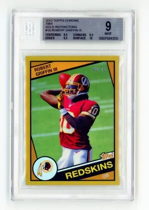 2012 Topps Chrome ROBERT GRIFFIN III Rookie Card RC GOLD REFRACTOR #/75 - BGS 9 1984 #10 - Washington Redskins front