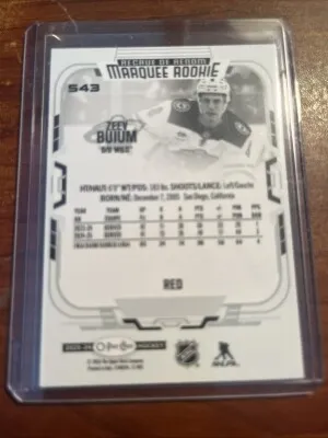 2025-26 O-PEE-CHEE Zeev Buium RC Marquee ROOKIE RED BORDER SSP #543 back