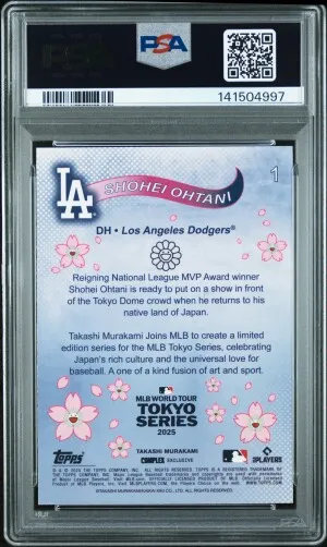 2025 Topps Takashi Murakami + Mlb World Tour Tokyo Series Shohei Ohtani PSA 10 back